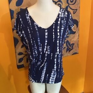 Blue Tie Dye Rayon Top